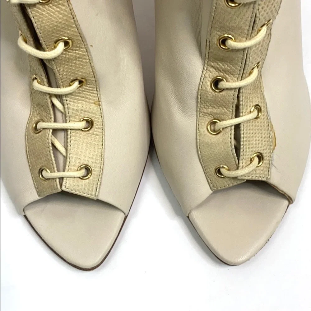 Devi Kroell Nude Peep Toe Booties Size 39.5